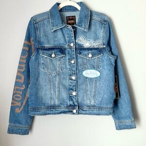 Von Dutch Y2K Logo Denim Trucker Jacket | Size S NWT